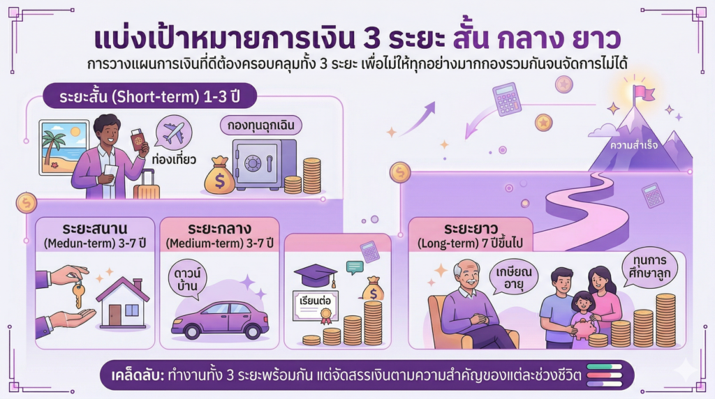 เป้าหมายการเงินระยะสั้น กลาง ยาว วางแผนอย่างไร"